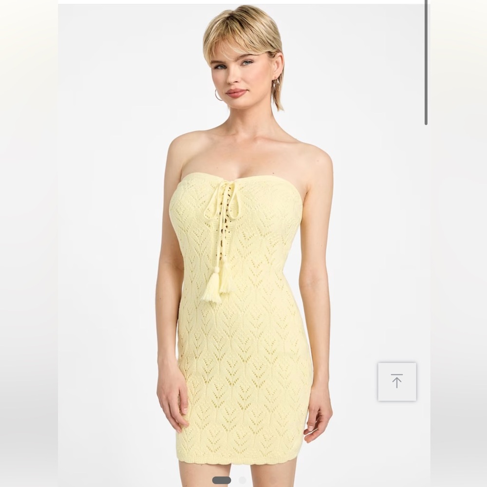 Guess Eco Strapless Isabella Dress in Yellow